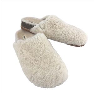 Madewell Cream Bone The Layne Genuine Shearling Mule Slipper